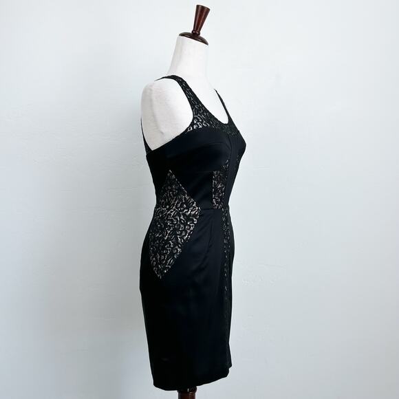 Jill Stuart Black Lace Insert Sleeveless Sexy Cocktail Mini Dress - Picture 7 of 10